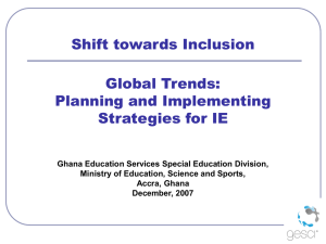 Global Trends, Planning and Implementing Strategies for IE.