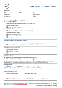 ICTP - SPACE AND SERVICES REQUEST FORM