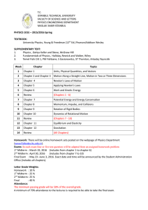 T.C. ISTANBUL TECHNICAL UNIVERSITY FACULTY OF SCIENCE