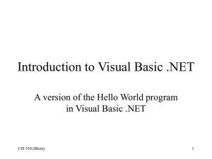 Hello World in VB .NET