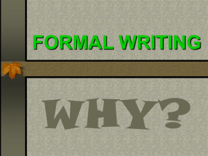 FORMAL WRITING