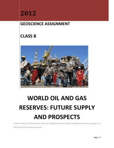 WORLD OIL AND GAS RESERVES: FUTURE
