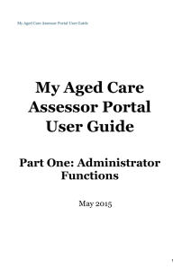 Assessor Portal User Guide Part One: Administrator Functions