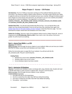 Major Project 3 - Access * P200 Microcomputer Applications in