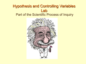 Controlling Variables Lab