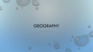 Geography 9-28 to 10-2
