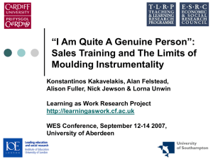 “I Am Quite A Genuine Person”: Sales Training and The Limits of