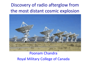 Discovery of radio afterglow from most distant cosmic explosion