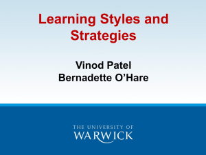 Learning styles and strategies