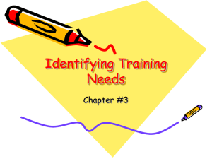 Identifying Training Needs