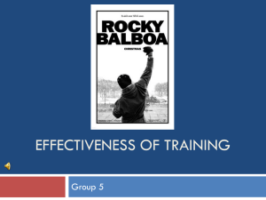Effectiveness of Training