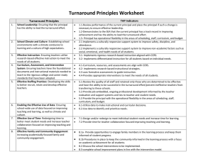 Turnaround Principles Worksheet