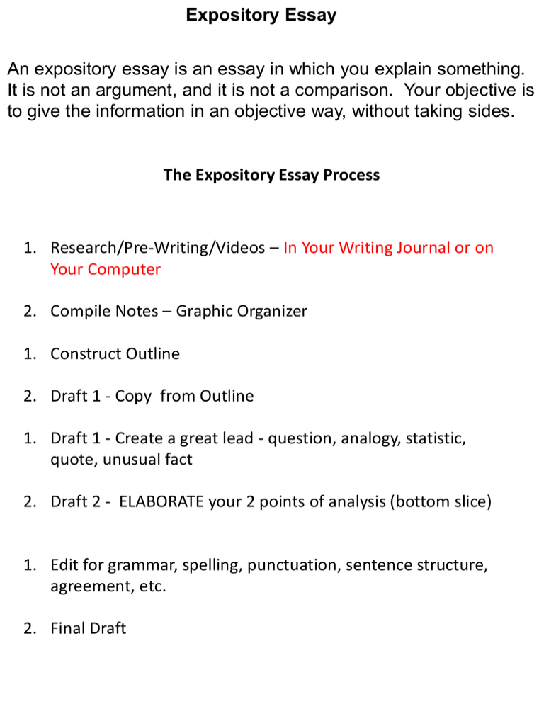 expository essay process