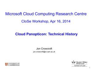 "A Cloud for Europe?" MCCRC Symposium Cambridge 2014