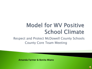 Model for WV Positive School Climate