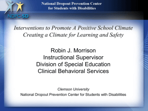 Interventions to Promote School Climate Dr. Sandra Covington