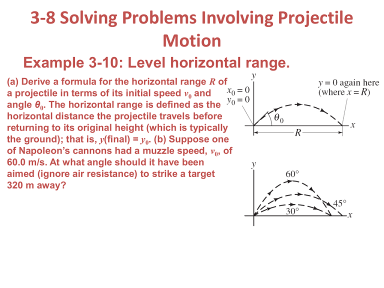 problem solving involving projectile motion