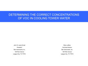 Determining The Correct Concentrations of VOC IN Cooling Tower