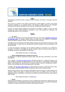 Intro The European Consumer Centre in Ireland provides