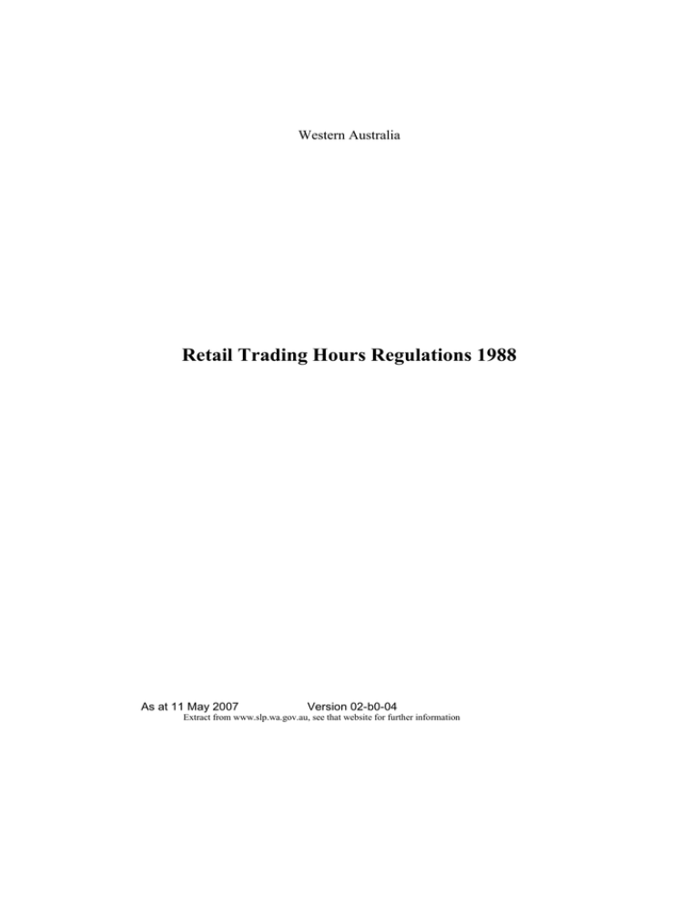 Retail Trading Hours Regulations 1988 02 b0 04