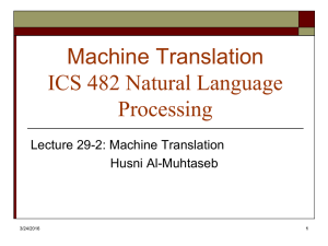 Machine Translation - Husni Al-Muhtaseb