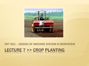 LECTURE 9 - Crop Planting 2012