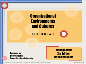 CHAPTER TWO Organizational Environments and Culture