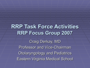 RRP Task Force activities - Recurrent Respiratory Papillomatosis