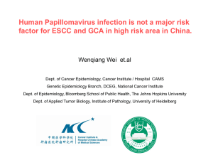 Human Papillomavirus infection is not a major risk factor for ESCC