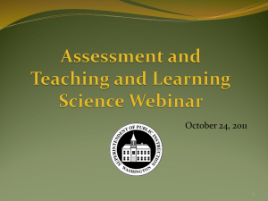 Assessment and Teaching and Learning Science Webinar