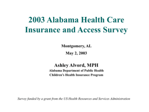 2003 Alabama Health Care Insurance and Access Survey