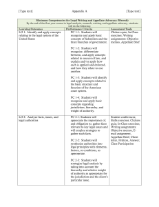 Minimum Competencies for Legal Writing and Appellate Advocacy