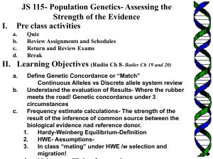 JS 115- Population Genetics- Assessing the Stength of the Evidence
