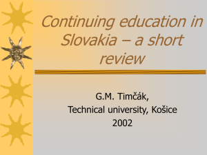 Continuing education in Slovakia – a short review