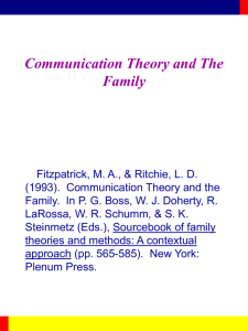 Communication Theory and The Family