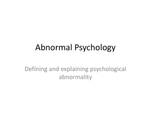 Abnormal Psychology