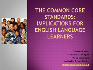 The Common core standards for English language learners