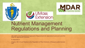 Nutrient Management Regulations and Planning