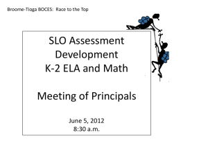 SLO Assessment Development K-2 ELA and Math Meeting of