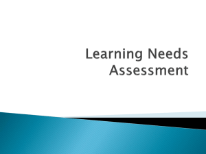 Learning Needs Assessment Tools