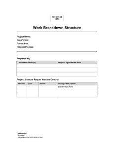 project management work breakdown structure