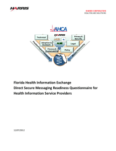 Florida HIE Direct Secure Messaging Readiness Questionnaire