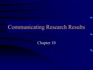 Communicating Research Results