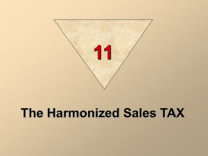 The Harmonized Sales Tax
