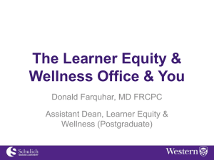 The Learner Equity & Wellness Office & You