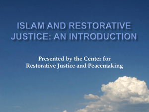 Islam and Restorative Justice - College of Education & Human