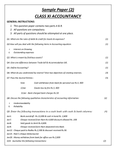 Accountancy Practice Paper 2 for TERM II (2015-16)