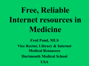 Free, Reliable Internet resources on Medicine