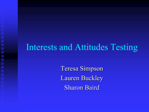 Interests and Attitudes Testing - edld5397internshipforsupervision