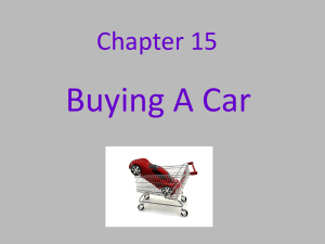 Chapter 15 Buying A Car